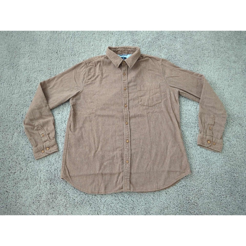 Ben Sherman Button Down Shirt Mens XL Brown Cotton Long Sleeve Casual‎ Collared